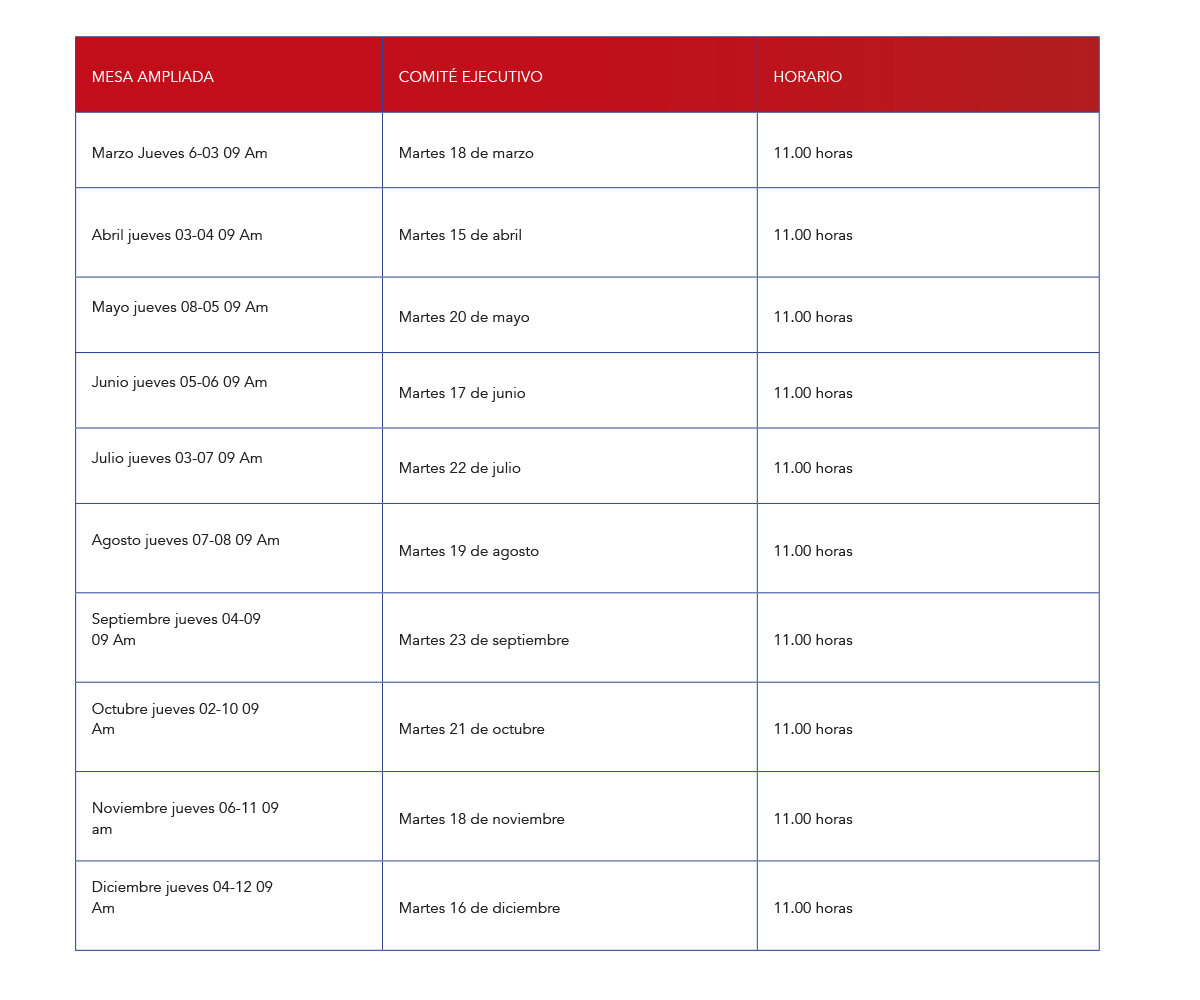 calendario comite